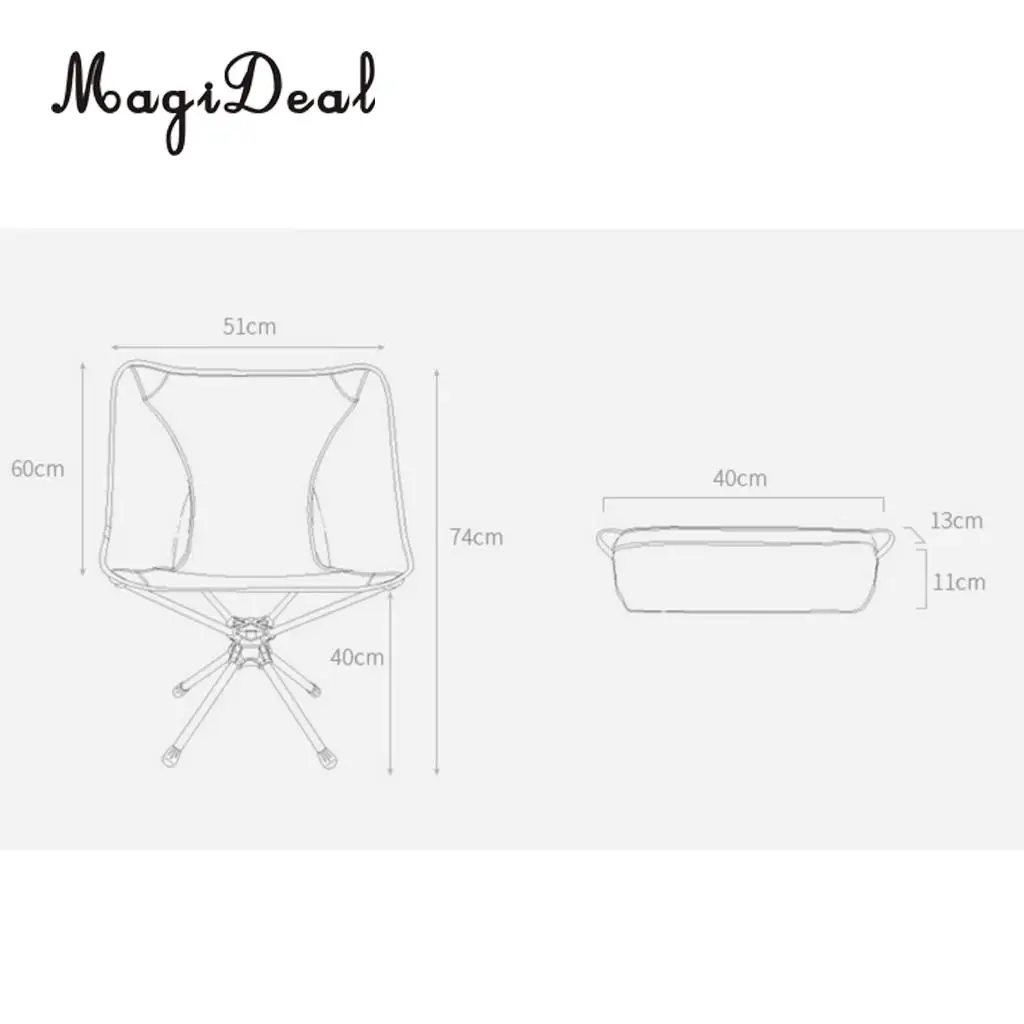 Fiyat MagiDeal Açık Kamp Taşınabilir Katlanır 360 Döner Döner Sandalye + Taşıma çantası Yürüyüş Plaj Balıkçılık Sırt çantası