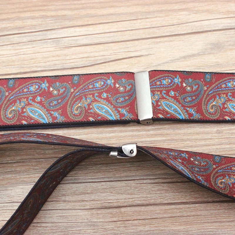 Men Suspenders Floral Paisley Printed Various Braces Classic 4 Clips High Elastic adjustable Casual Trouser Strap 3.5cm | Аксессуары для
