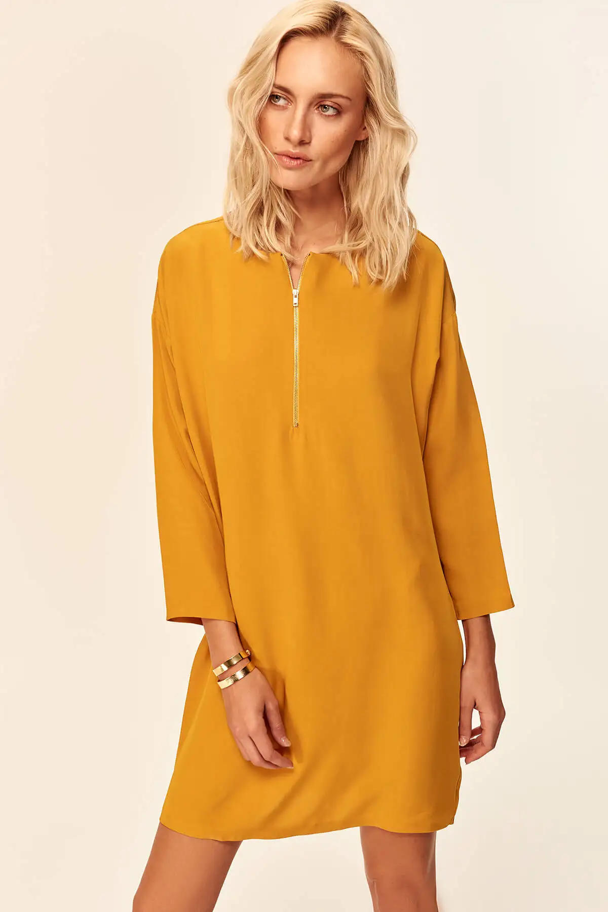 Trendyol горчичное классическое платье TOFAW19XM0033|Женские платья| |