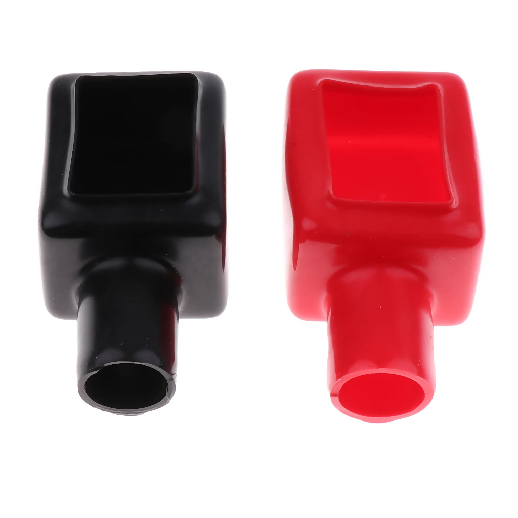 1 комплект универсальные Защитные чехлы для клемм аккумулятора из ПВХ черный +