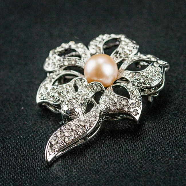 Three-colour Micro Set Czekh Diamonds Bottle Natural Pearl Brooch Export Jewelry |