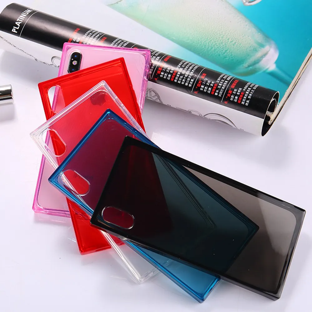 KISSCASE Square Transparent Phone Case For iPhone 5 5S SE X XS Max XR Fashion Colorful Coque 6 6S 7 8 Plus |