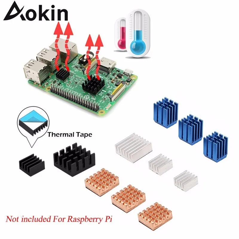 Для детской лампы + плюс радиатор из меди и алюминия охладитель для Raspberry Pi 3 B +/3