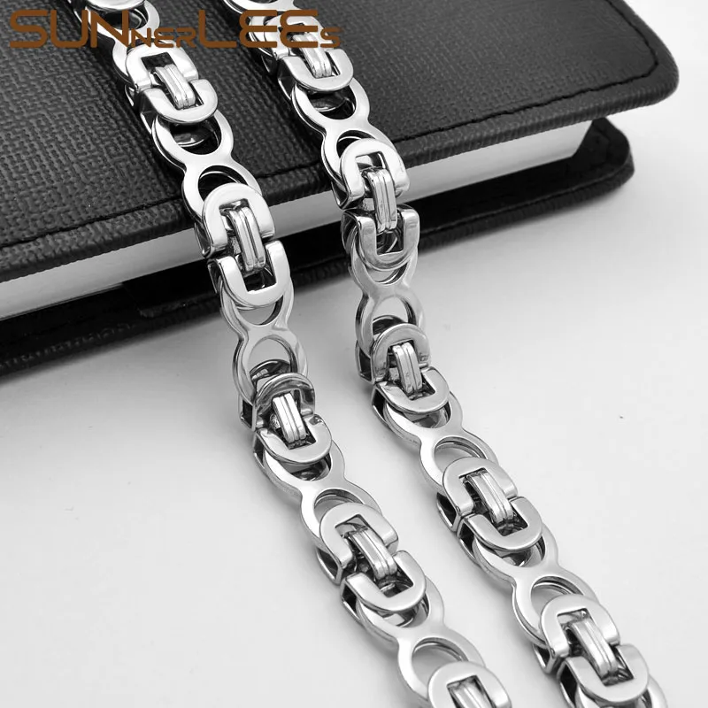 SUNNERLEES ювелирные изделия из нержавеющей стали ожерелье браслет набор 8 мм коробка