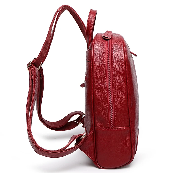 Fashion Women Backpack Zipper Bag For Girl Summer Style Female Designer Backpack(Red) |