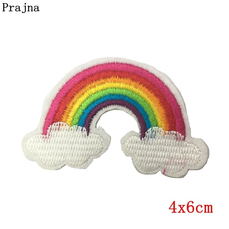 Prajna Iron-On Embroidered Patches Rainbow Patch Sewing Applique For Clothes DIY Stickers Patchwork Accessories Cartoon Badges | Дом и сад