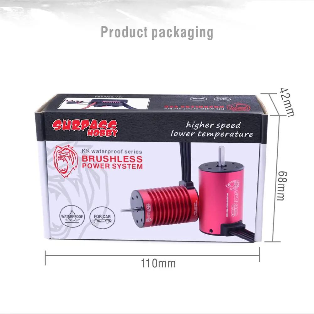 LeadingStar SURPASS HOBBY F540 KK Series 2-3S Brushless Waterproof 3000/3300/3930/4370KV Motor for 1/10 Car | Игрушки и хобби