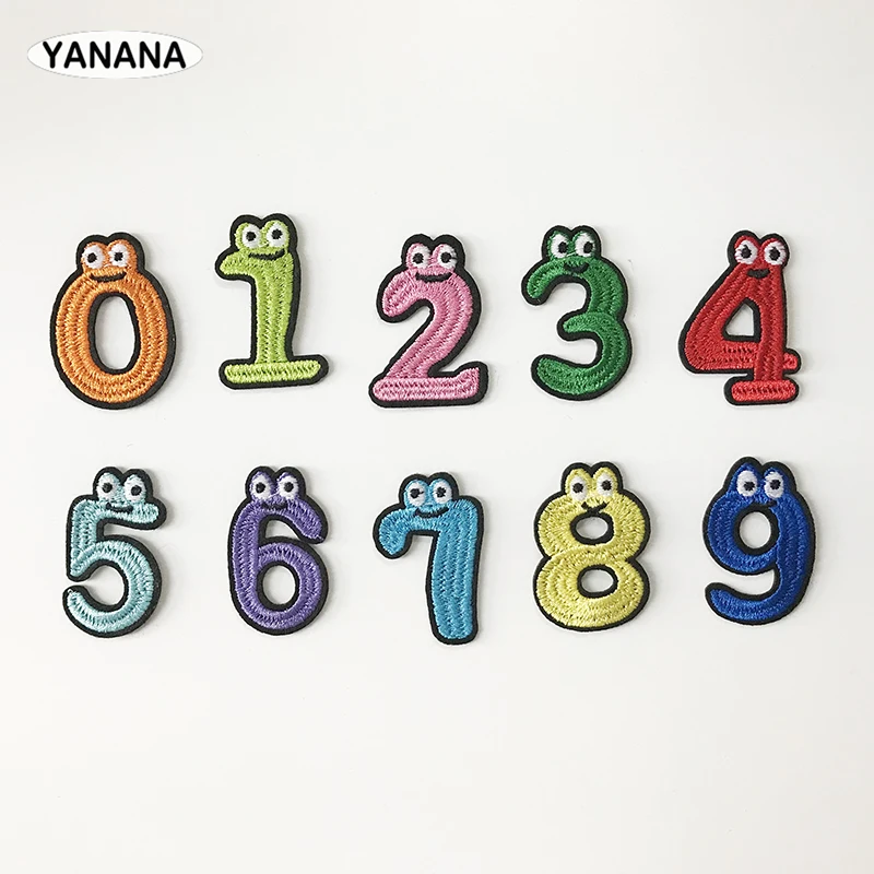 

Arabic number Lovely numbers patch Embroidery Iron on Patches for Clothing DIY