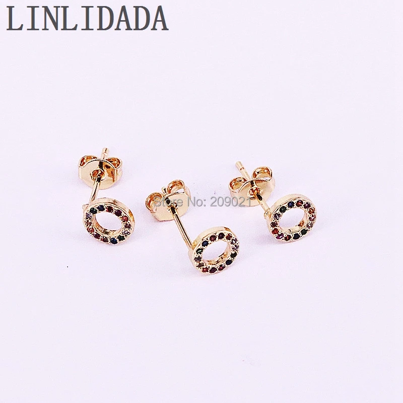10 пар новые модные Очаровательные Круглые серьги гвоздики с микро закрепкой