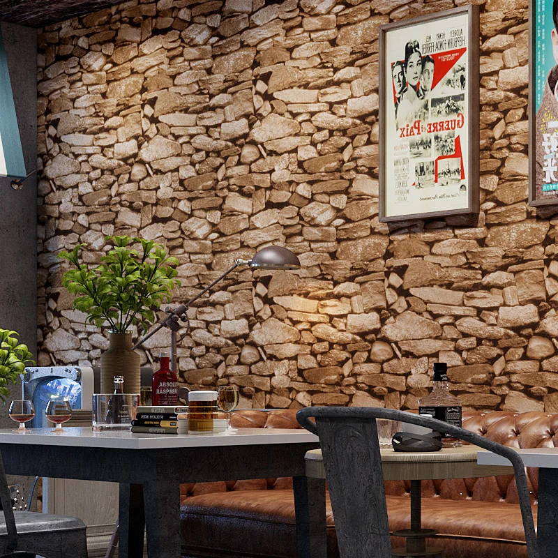 

Wall Fashion 3d Brick New Papers Vintage Stone Bricks Bar Cafe Restaurant Wallpaper Room Wall Decor Papel De Parede Qz003
