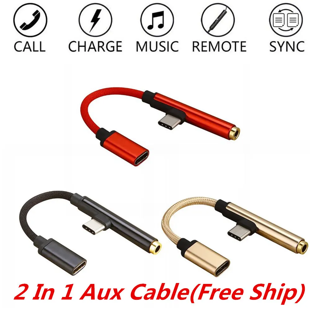 Оптовые продажи Новый USB Type C аудио кабель 2 в 1 3 5 мм адаптер для наушников