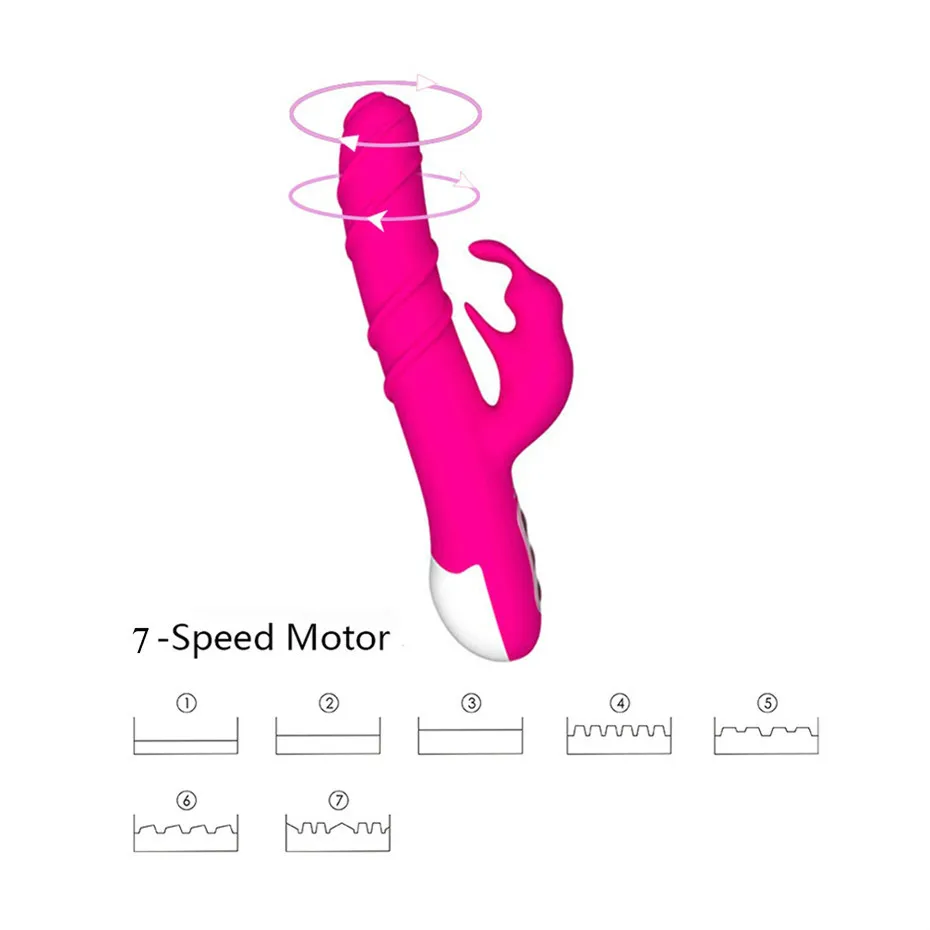 DIBE секс игрушка USB Rabbit 360 градусов вращающийся GSpot вибратор большой электрический
