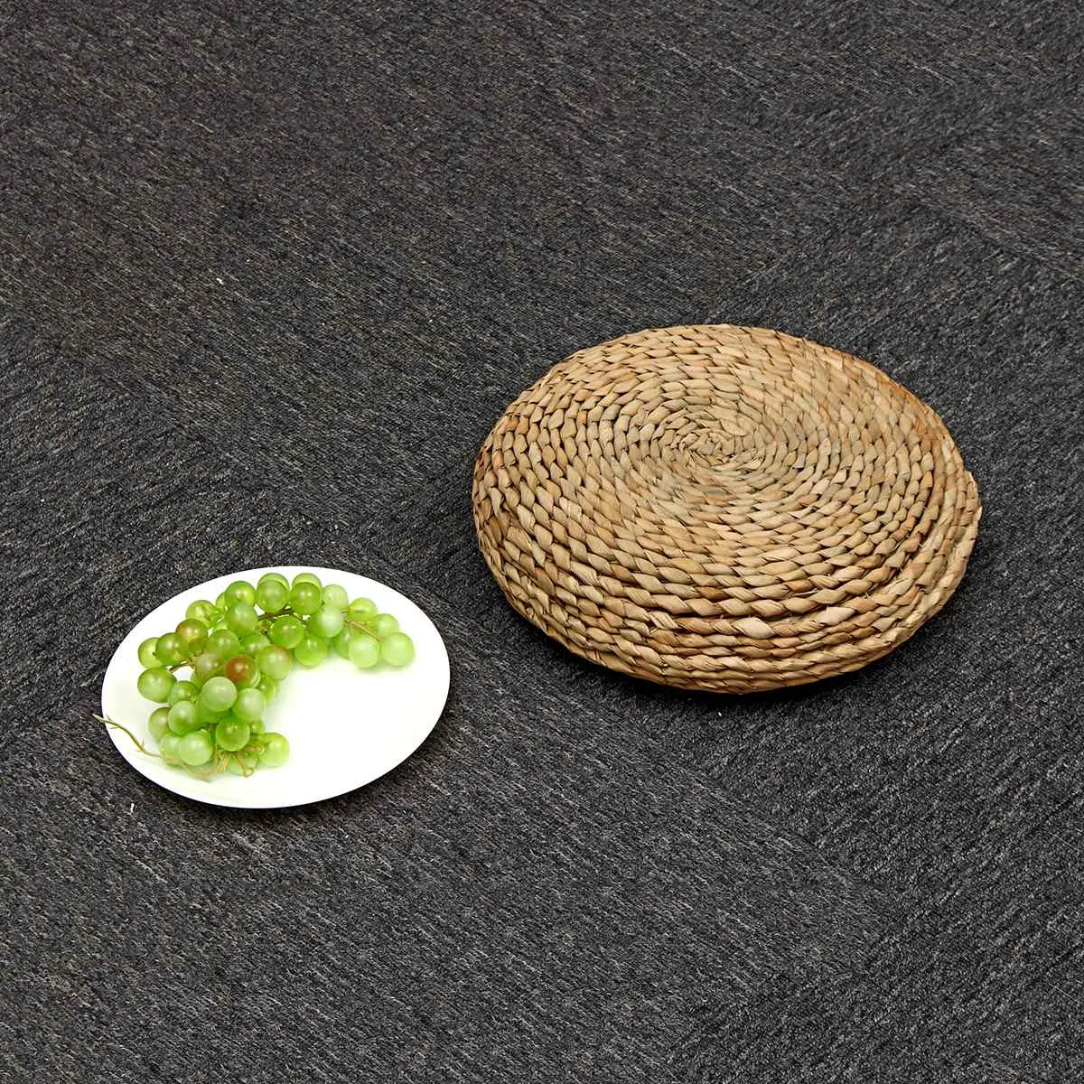 Round Natural Straw Weave Handmade Pillow Floor Yoga Chair Seat Mat Tatami Cushion Thicken Meditation Window 30/40/45cm | Дом и сад