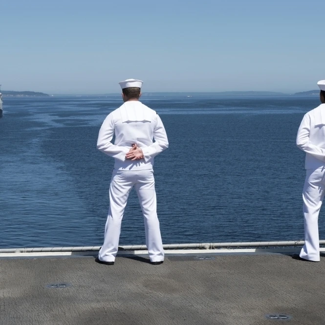 Sailors man the rails aboard USS Essex Poster Print (34 x 22) | Дом и сад