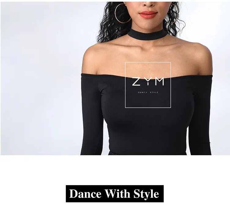 Одежда для Латинской практики ZYM dance style с длинным рукавом без Плеч ZYM1785 стильный