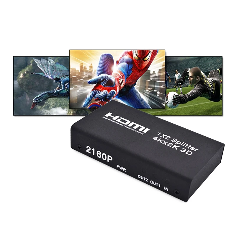 Новый HDMI 1x2 сплиттер поддержка 4K x 2 K 3D один в и два выход США штекер|Кабели HDMI| |