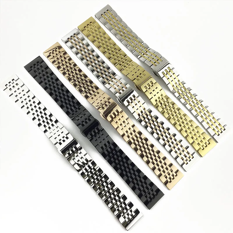 Stainless steel strap men's watch accessories outdoor sports waterproof strap female bracelet 14 16mm18mm20mm22mm24mm watch band