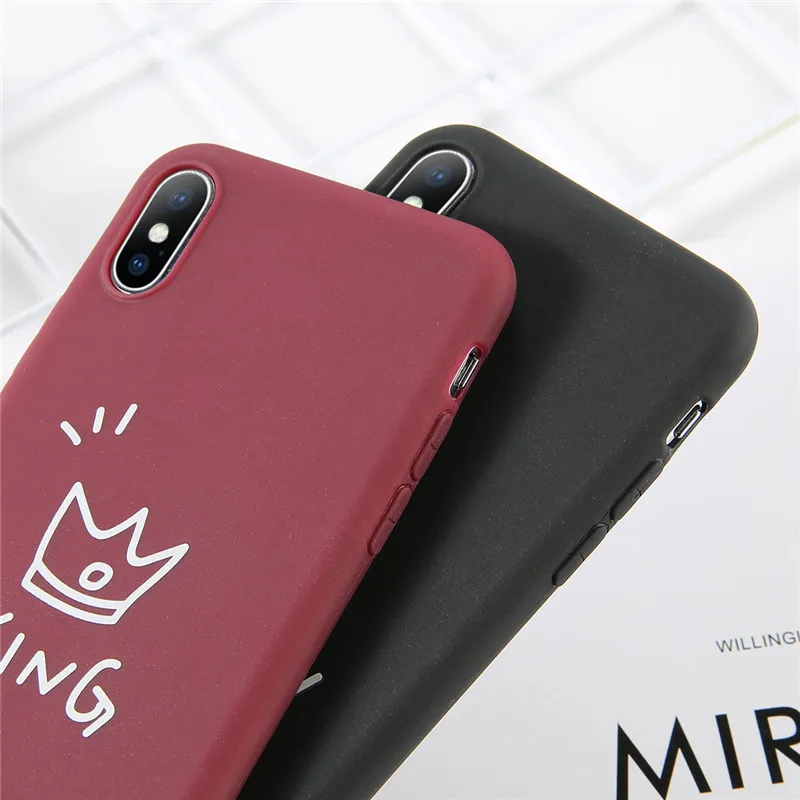 USLION Luminous Crown Love Heart Phone Case For iPhone 11 Pro Max X XR Xs Candy Color Soft TPU 6 6s 7 8 Plus | Мобильные телефоны и