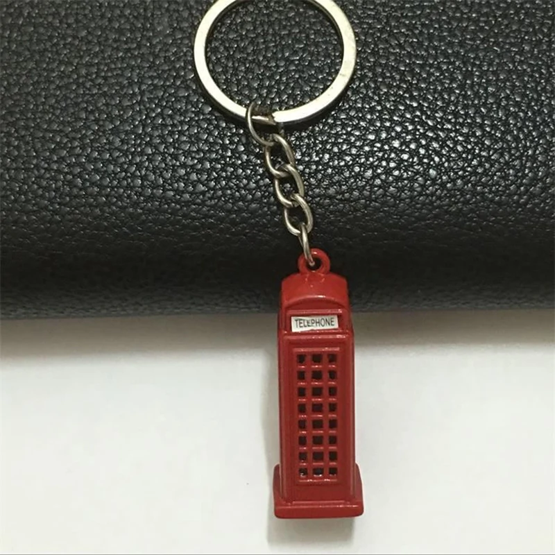 Винтажная телефонная будка миниатюрное британское кольцо для ключей брелок