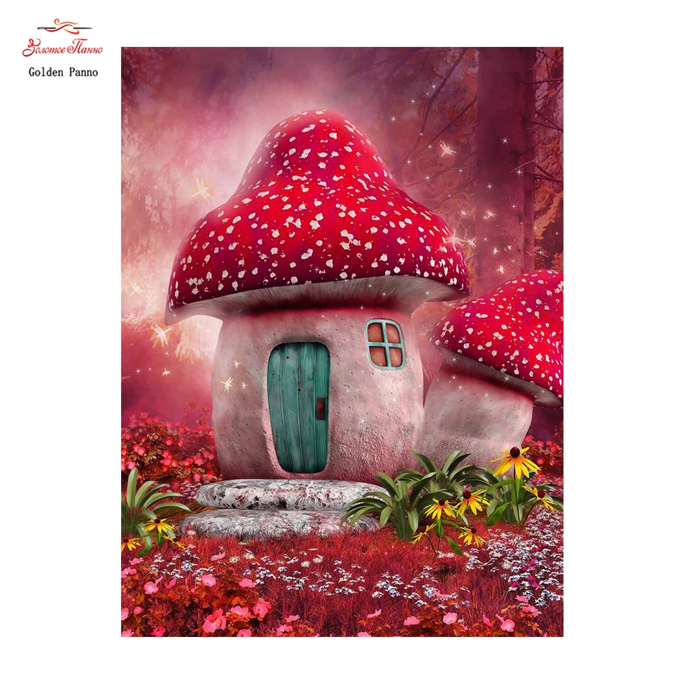 

Золотая 5D алмазная вышивка PANNO, полноразмерный мультяшный дом, узор стразы, Алмазная мозаика «сделай сам», украшение, детские подарки