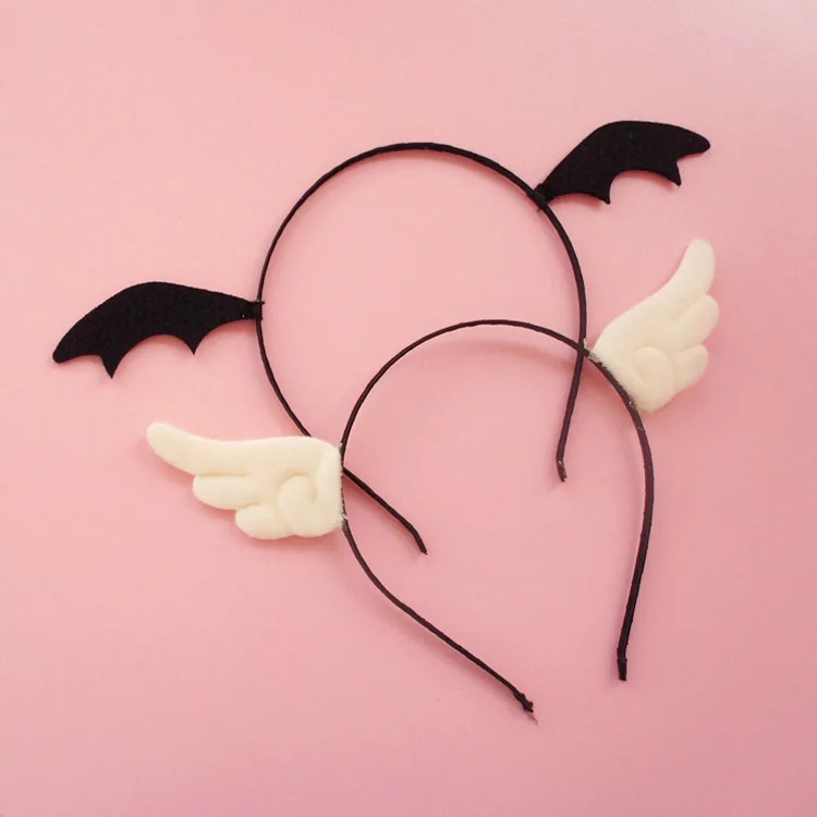 

Japanese cute Black Evil &White Angel hairpin Headband Sexy Cosplay Accessories Hair Hoops Lady Lovely Kitten Headdress