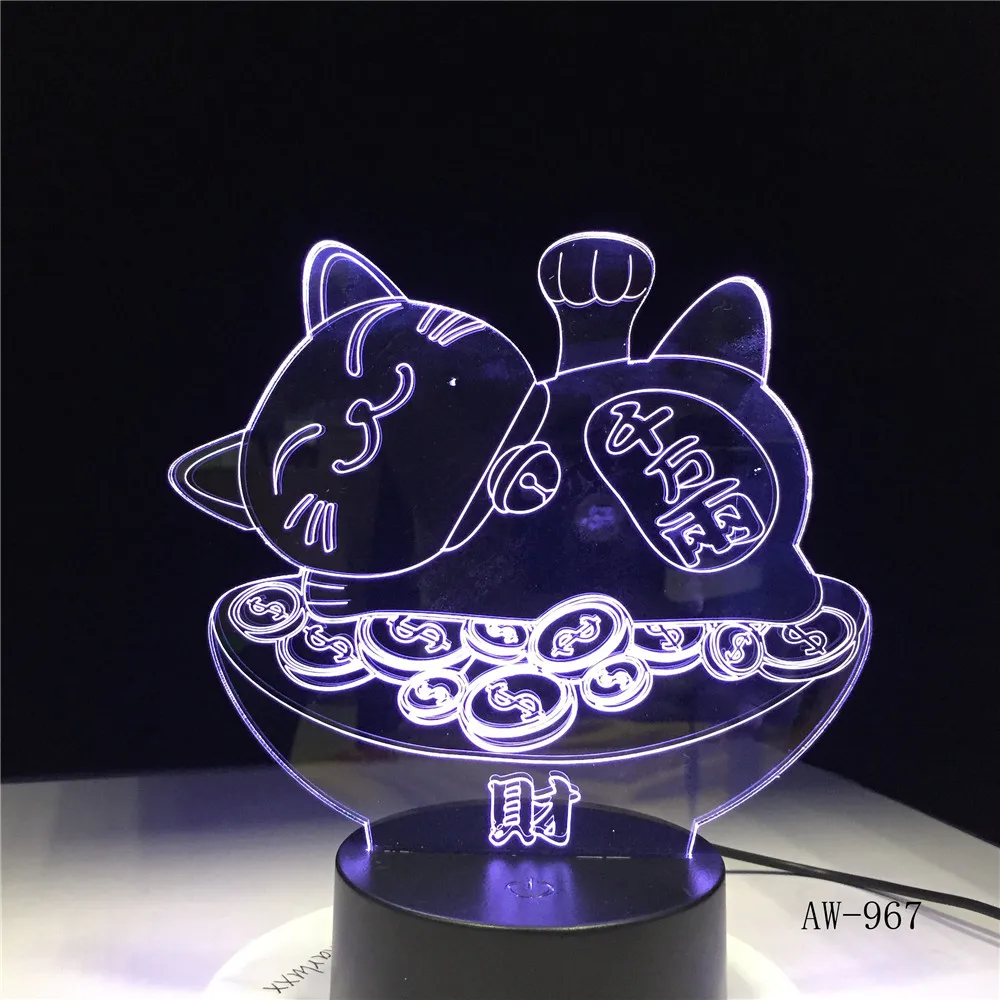 Японская 3D Ночная Лавовая Лампа с сокровищами удачи креативная светодиодная