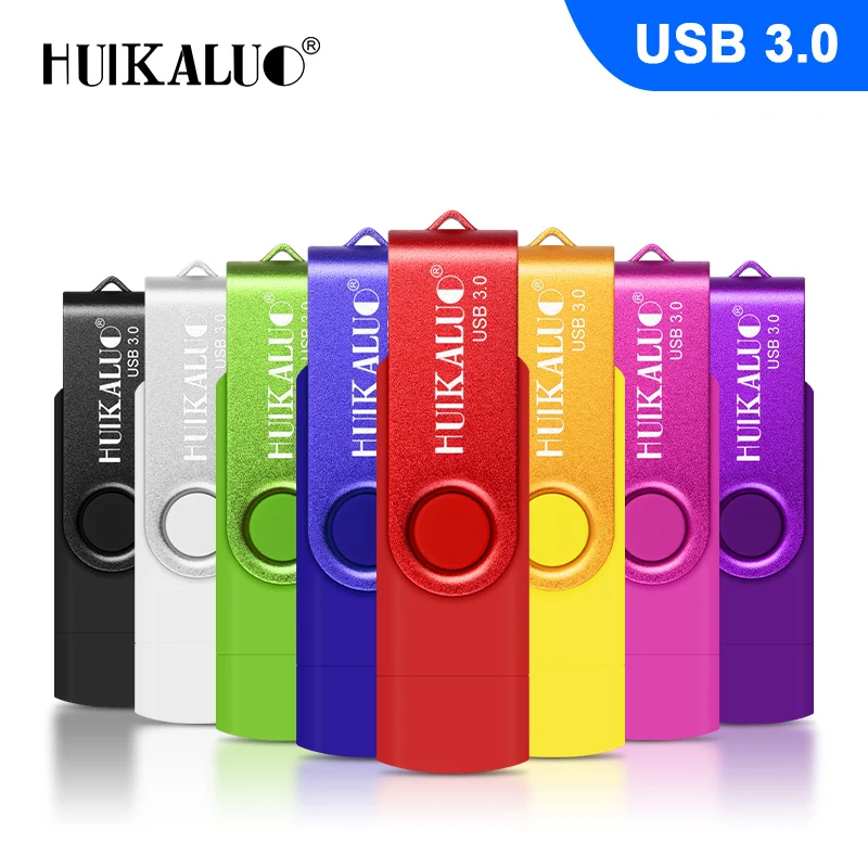 Huikaluo красочные USB 3 0 OTG флэш накопитель для смартфонов/Планшеты/PC флешки 128 Гб 64 32 16