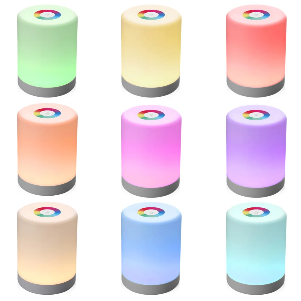 Rechargeable Smart Led Touch Control Night Light Induction Dimmer Intelligent Bedside Lamp Dimmable Rgb Color Change With Hook | Освещение