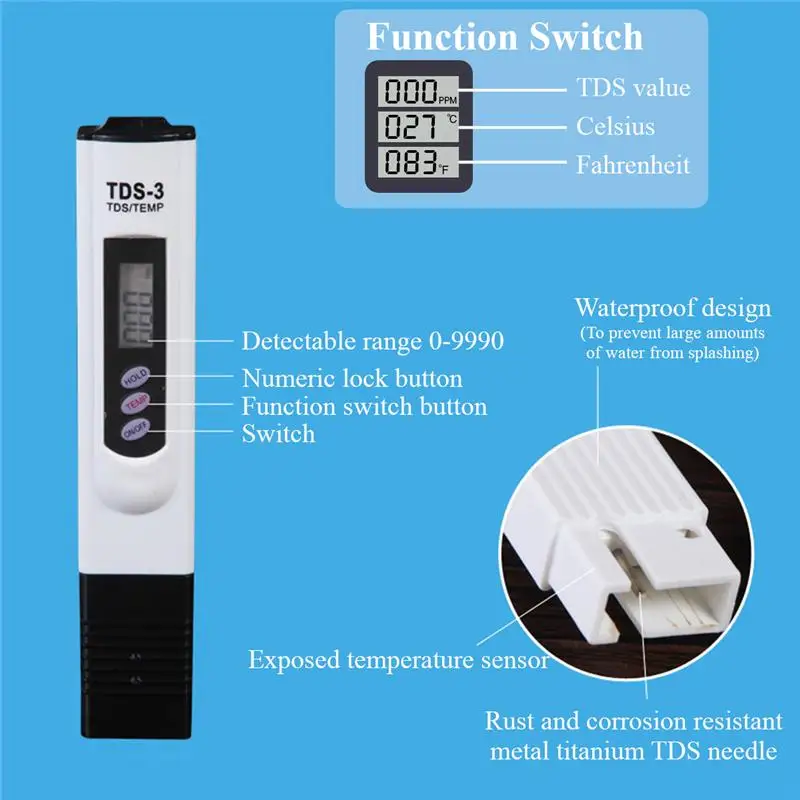 Портативный цифровой измеритель чистоты воды PH TDS 0 9990ppm|Измерители pH| |