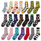 PEONFLY женские носки красочные Мультяшные бананы авокадо яйцо гамбургер десерт Харадзюку счастливые уличные женские хлопковые носки