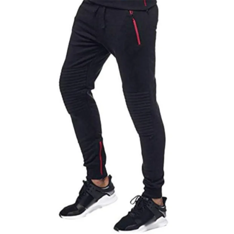 Мужской облегающий спортивный костюм повседневные обтягивающие Брюки с