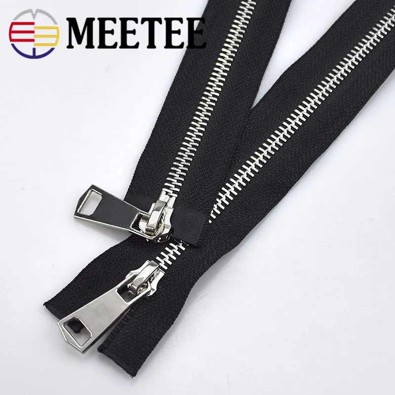2 шт. Meetee 60 см Высококачественная металлическая молния двойная открытая сделай