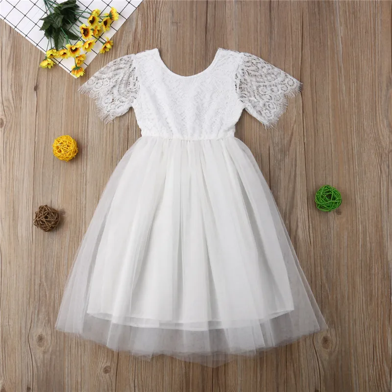 Платье подружки невесты для девочек детское кружевное платье с цветочным узором