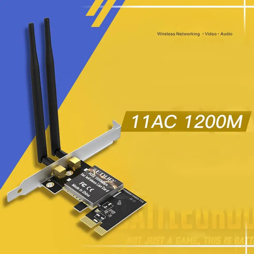 Мини Беспроводная компьютерная сетевая карта мини черный PCI E WiFi 6dBi x 2 20dBm