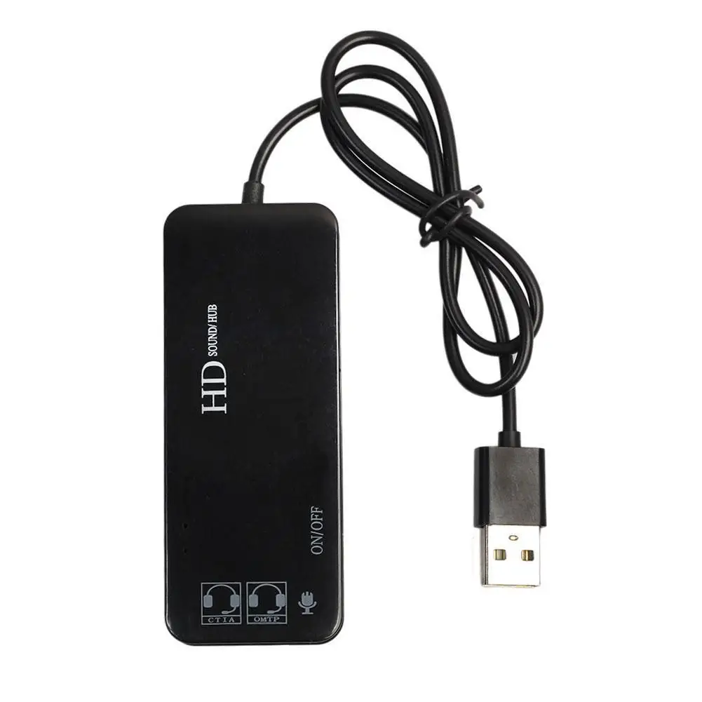 Внешний концентратор Usb 2 0 с 3 портами звуковая карта 7.1Ch адаптер для микрофона