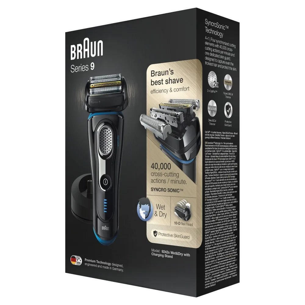 Электробритва Braun Series 9 9242s с зарядной станцией и тканевым футляром | Бытовая