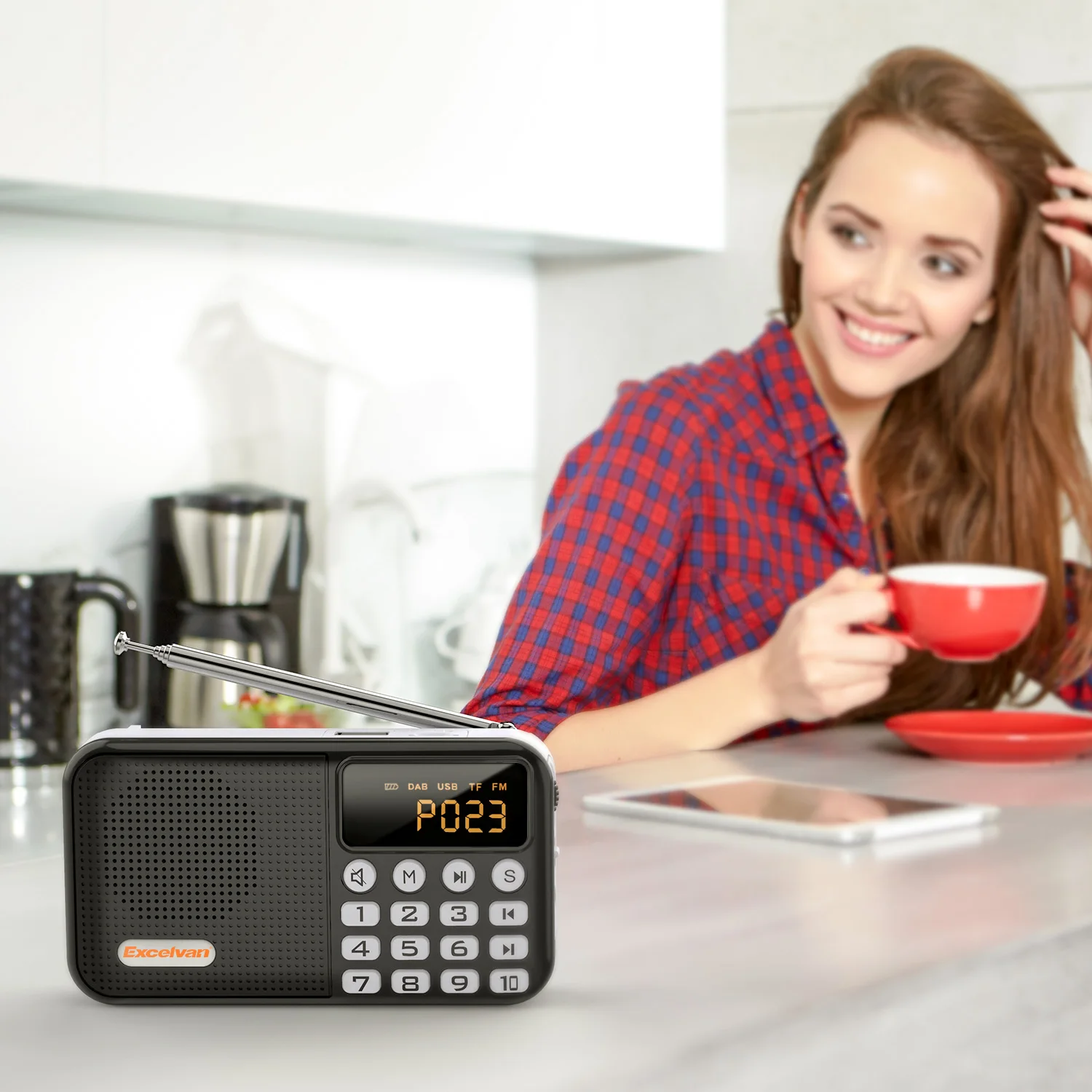 Цифровой автомобильный радиоприемник Excelvan DAB/DAB +/FM Bluetooth TF карта USB 3 5 мм AUX аудио
