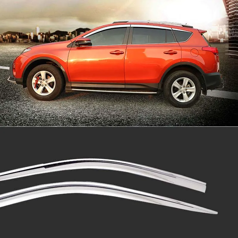 1 комплект хромированных боковых козырьков от дождя для Toyota RAV4 2013 2018|Навесы и