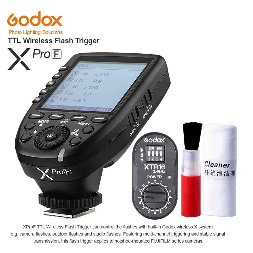 Godox XPro F передатчик TTL HSS 2 4G Беспроводная X система ЖК экран XTR 16 студийная