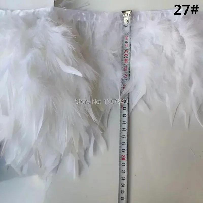 Оптовая продажа 10 ярдов отделка бахромой из натурального пера индейки лента 10-15