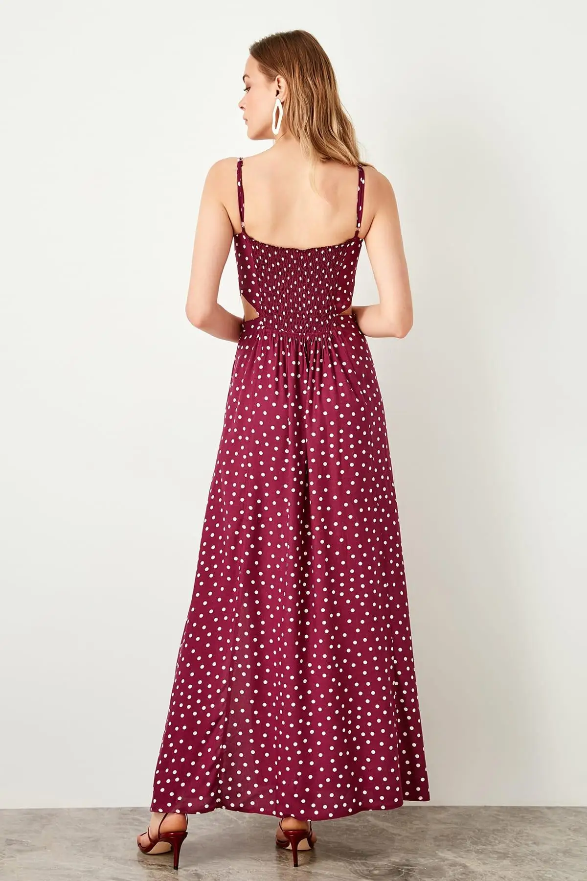 Trendyol Fuchsia Polka Dot Button Detail Dress TWOSS19EH0171 | Женская одежда