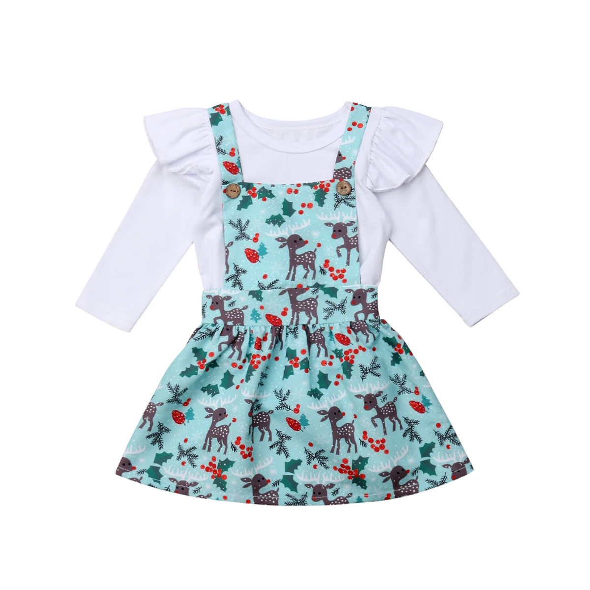 2PCS Summer Spring Kids Baby Girl Clothes Tops+Belt Skirt Dress Party Outfits Children Set | Детская одежда и обувь