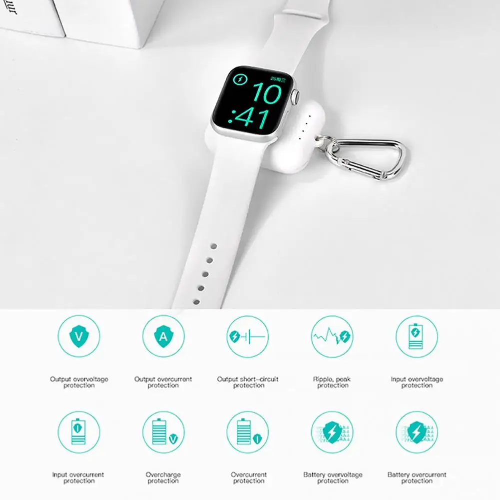1000 мАч Беспроводное зарядное устройство для IWatch 1 2 3 4 мини портативное магнитное