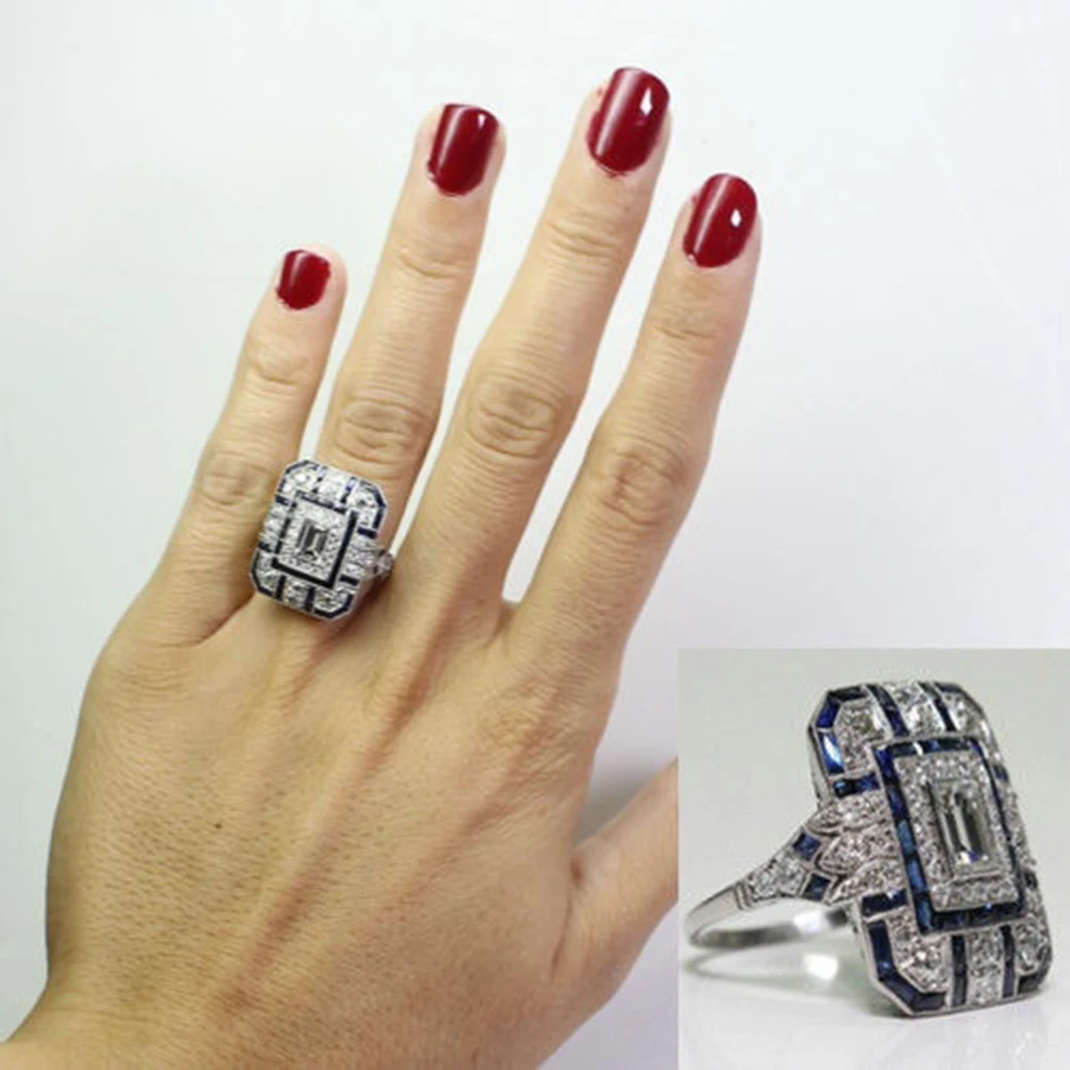 Модные элегантные ювелирные изделия кубический палец квадратная форма кольцо со
