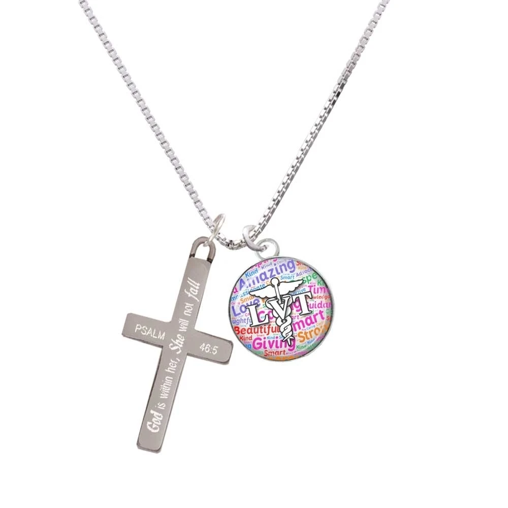 Domed Multi Color LVT - She will not Fall Cross Necklace | Украшения и аксессуары