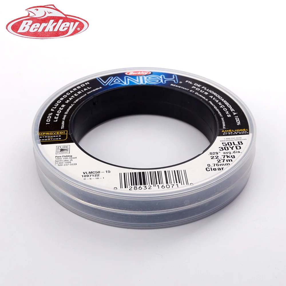 Berkley легко литье Vanish Clear 27 м 50/80/100 фунтов 100% фторуглеродная Mainline 30YD Leader Tippet Тонущая