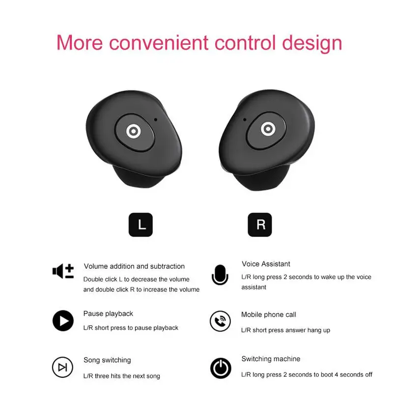 Беспроводная bluetooth-гарнитура TWS X1 5 0 EDR In-Ear Двусторонняя стерео Ушная вилка