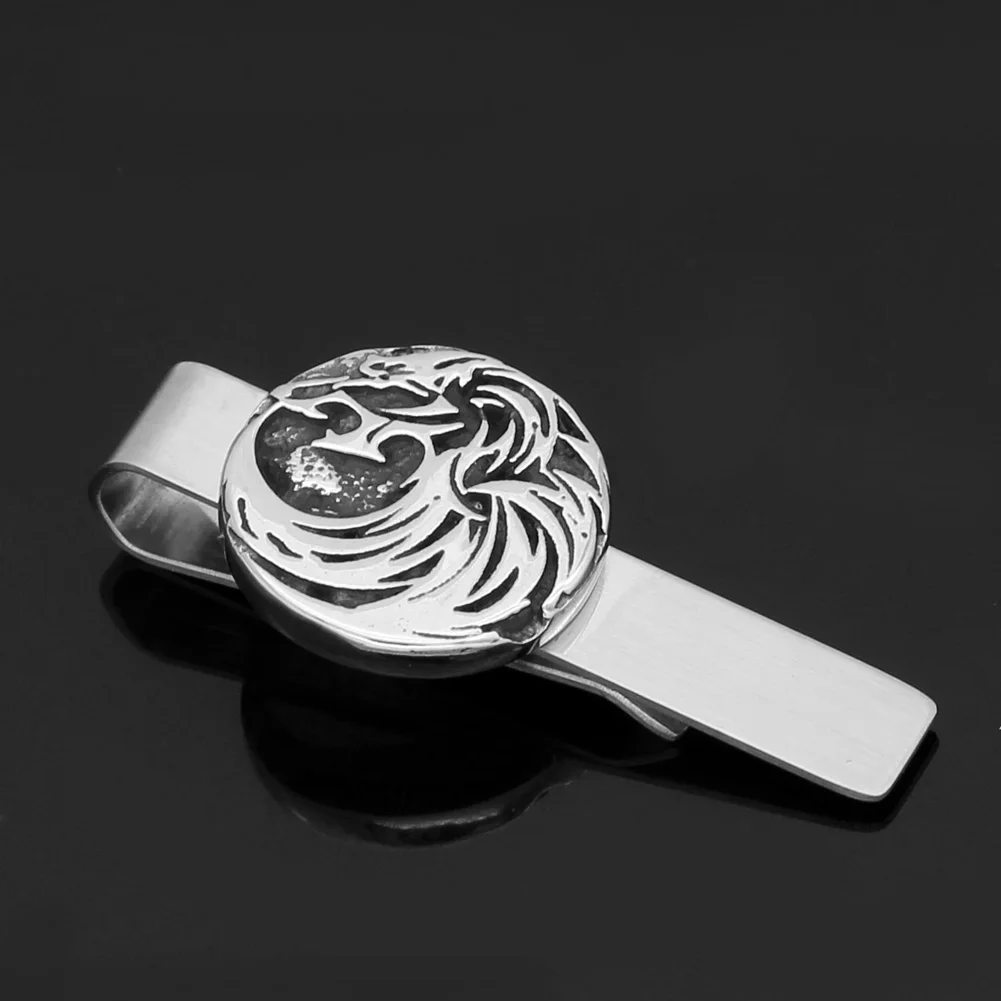 Stainless steel Nordic viking odin wolf amulet rune Tie Clips -small size with valknut gift bag | Украшения и аксессуары