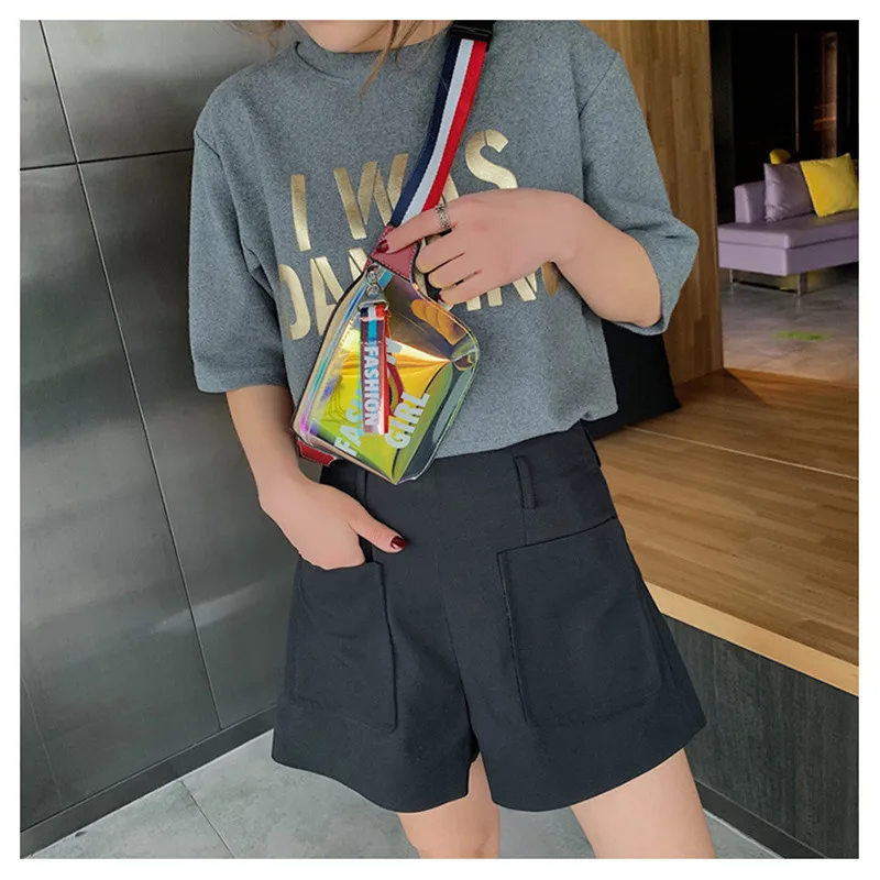 Поясная Сумка 2019 поясная сумка для женщин голографический нагрудный ремень на