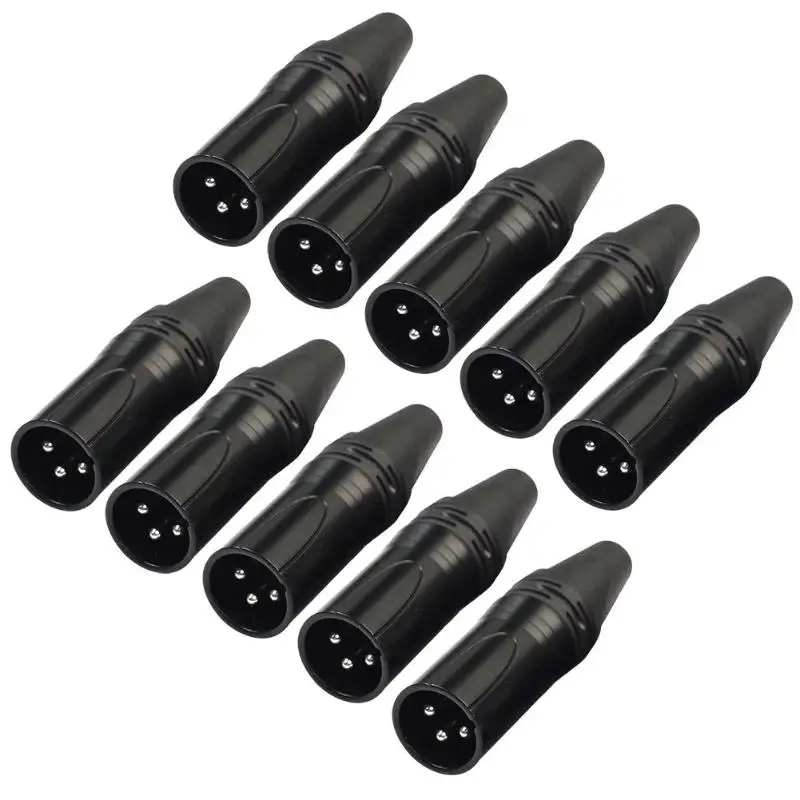 10 шт. 3Pin разъемы XLR папа сделай сам аудио кабель для микрофона Разъем под пайку